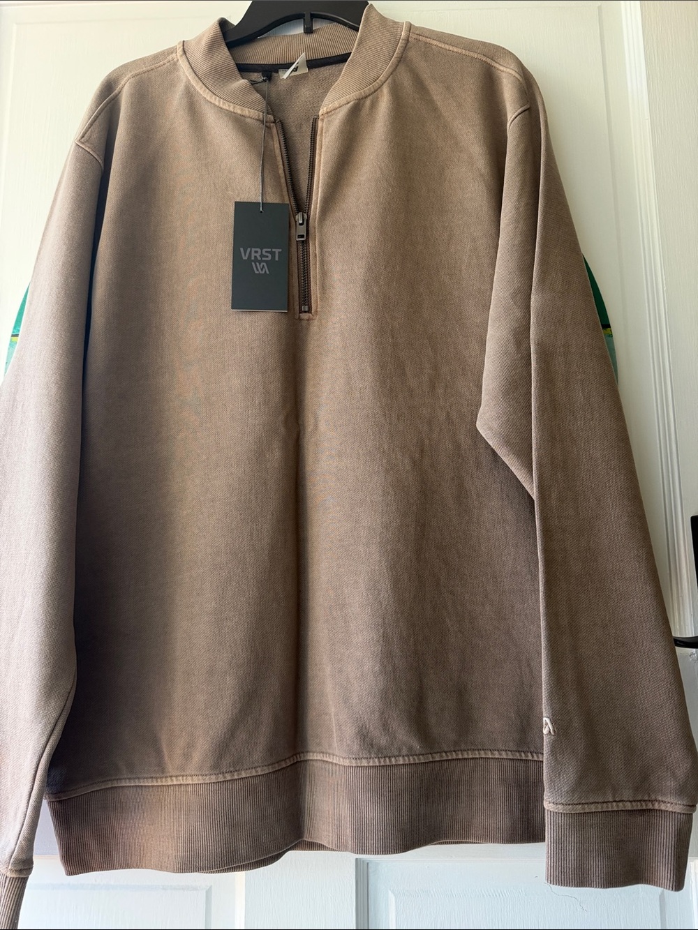 VRST sz L Men's Half-Zip Brown Pullover Sweater